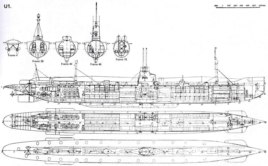Uboat Cutaway Series Drawing by Aviation Heritage Press
