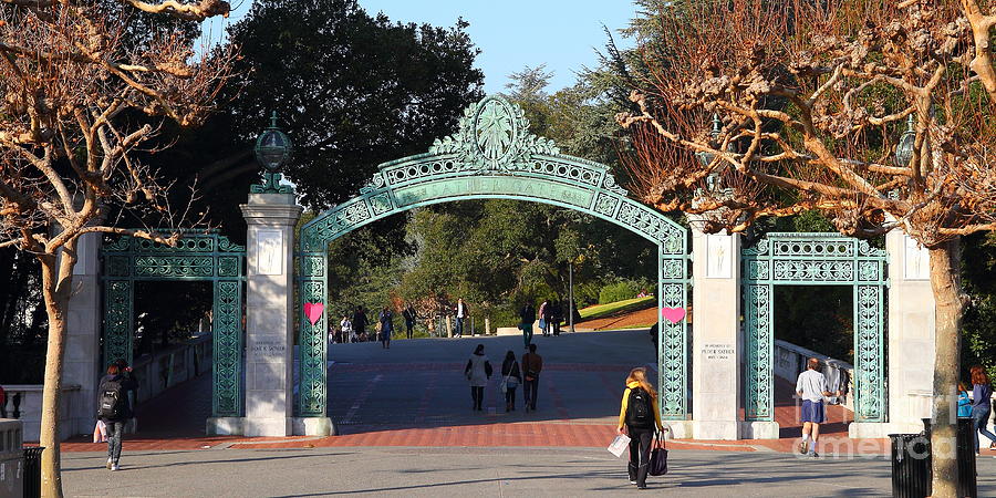 UC Berkeley . Sproul Plaza . Sather Gate . Wide Size . 7D10020 Photograph by Wingsdomain Art and Photography