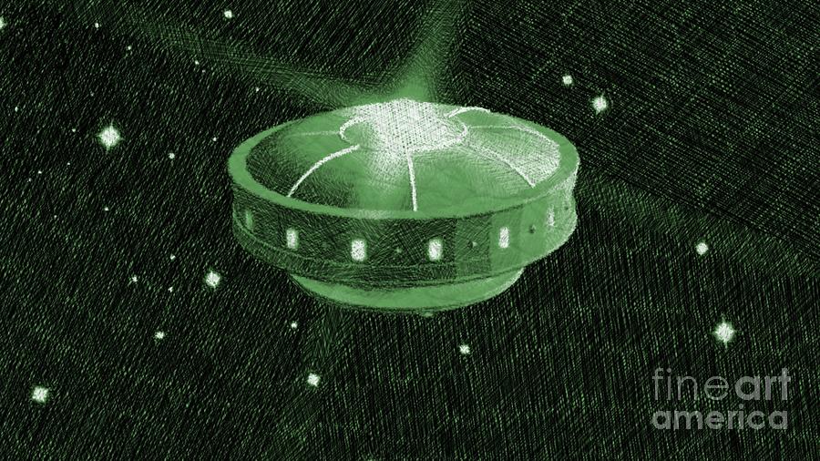 UFO in Space Drawing by Esoterica Art Agency Fine Art America