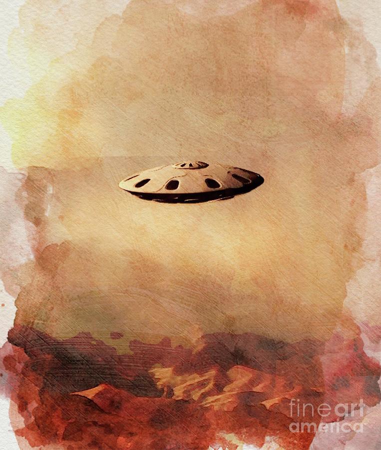 Ufo In The Rockies Painting