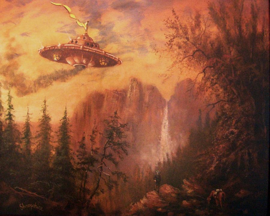 UFO Sighting Painting by Tom Shropshire