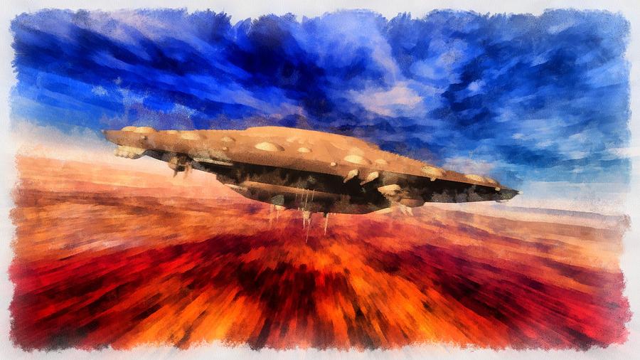 UFO Speeding Painting By Esoterica Art Agency Fine Art America   Ufo Speeding Raphael Terra 