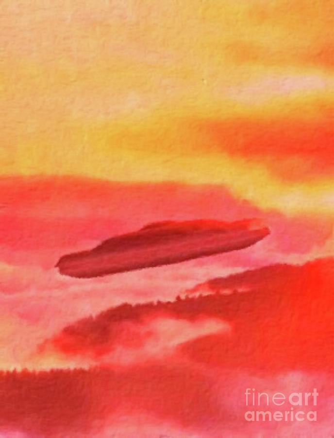 Ufo Sunset By Raphael Terra And Mary Bassett Painting