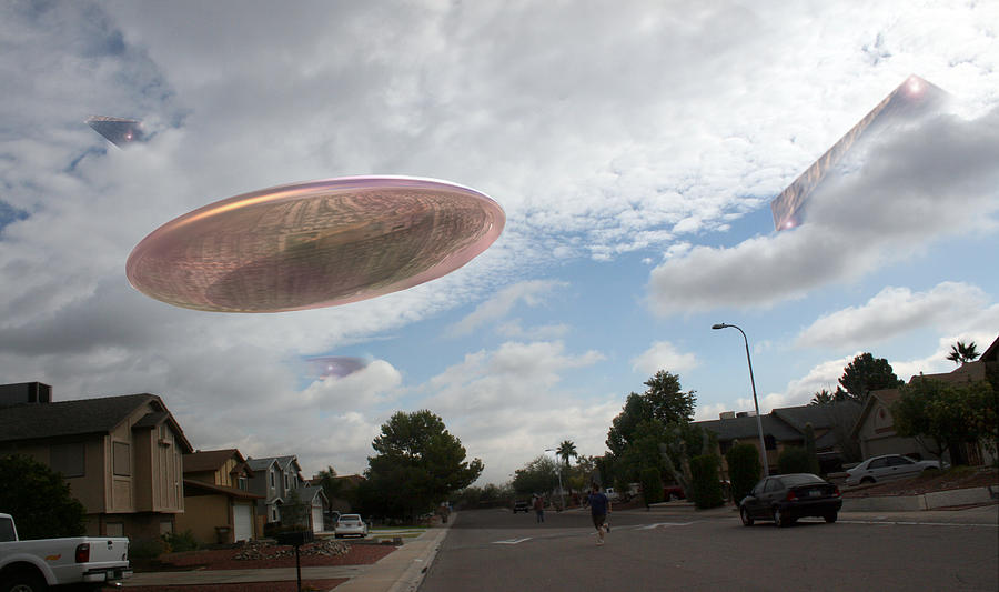Alien Photograph - UFOs Over Peoria by Kevin Igo