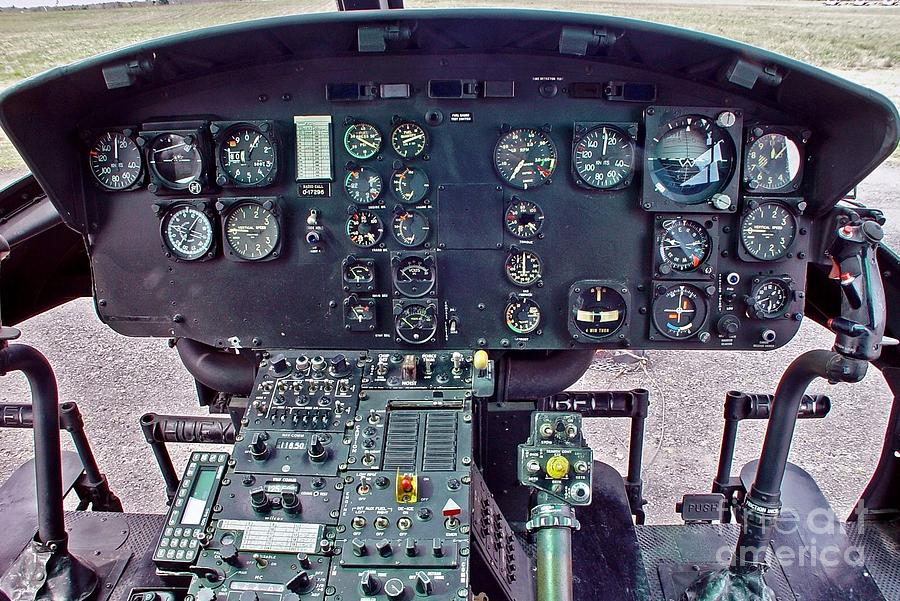 UH-1 Huey cockpit Digital Art by James Weatherly