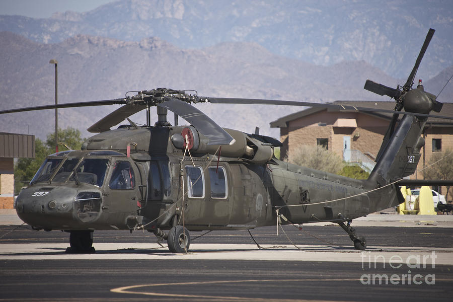 Transportation Photograph - Uh-60 Black Hawk Helicopter At Pinal by Terry Moore