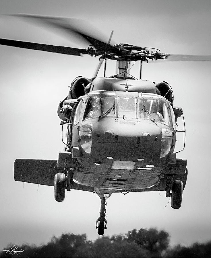 Black And White Photograph - UH60 Black Hawk by Phil And Karen Rispin