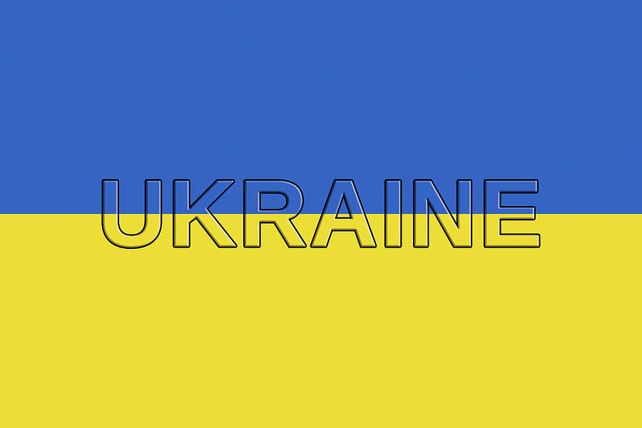  Ukraine on a flag of Ukraine Digital Art by Roy Pedersen