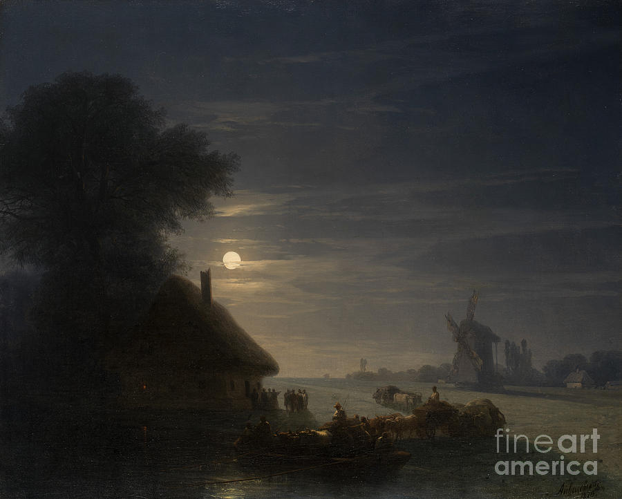 Aivazovsky Painting - Ukrainian Landscape at Night by MotionAge Designs