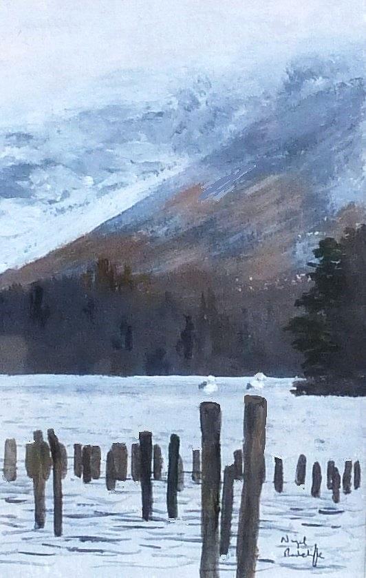 Ullswater in winter Painting by Nigel Radcliffe