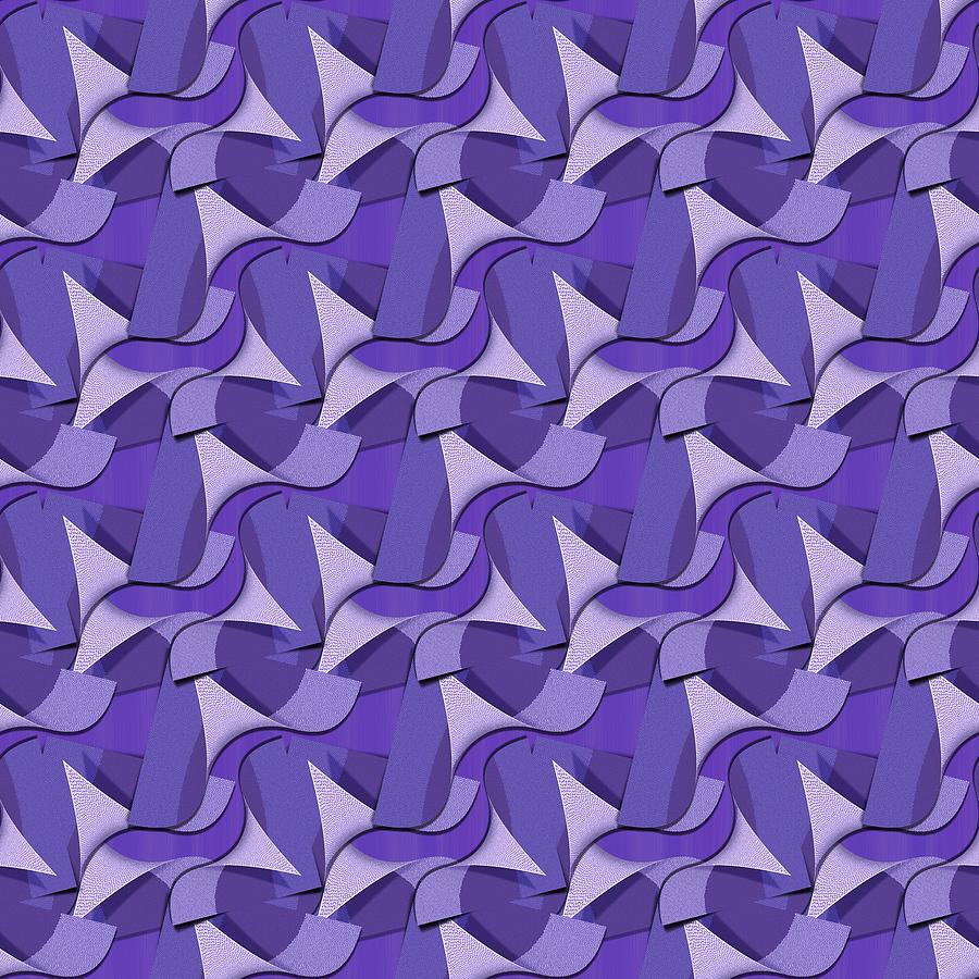 Ultra Violet Abstract Waves Mixed Media by Gravityx9 Designs