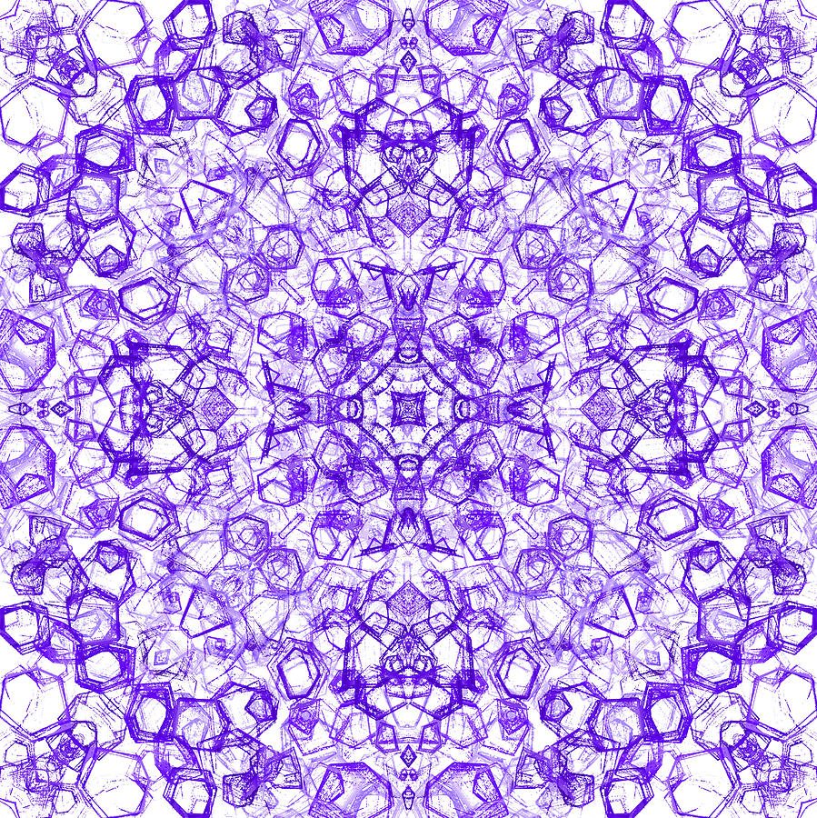 Ultra Violet Grunge Mandala Digital Art by SharaLee Art
