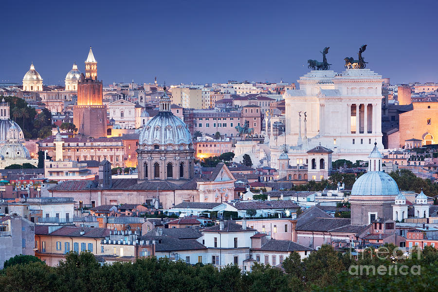 Ultra wide panorama of Rome, Italy Photograph by Michal Bednarek