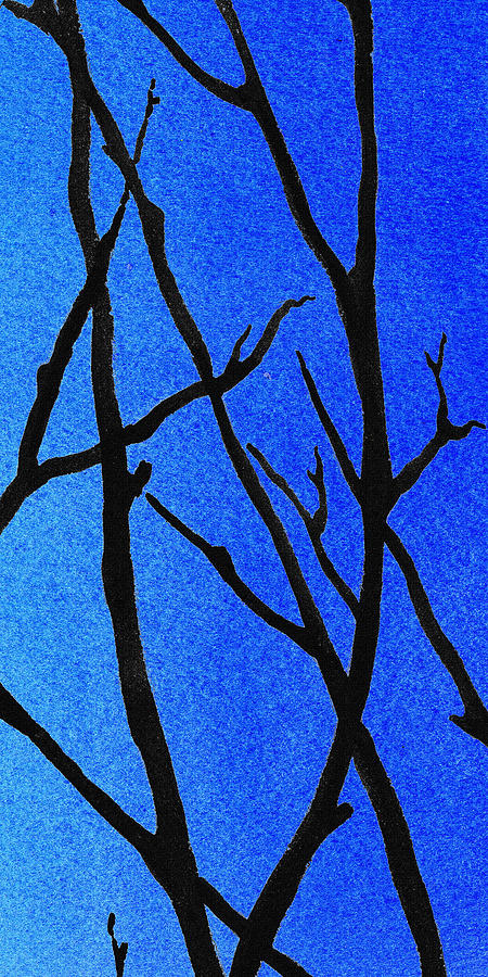 Ultramarine Forest Winter Blues III Painting by Irina Sztukowski