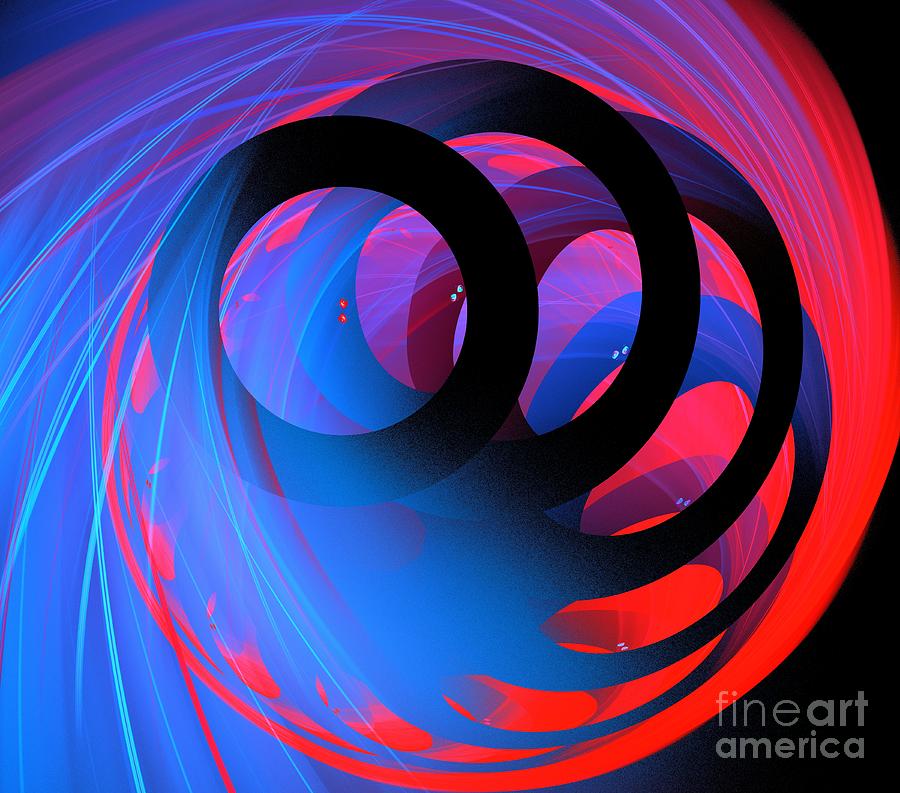 Abstract Digital Art - Ultraviolet Swirl by Kim Sy Ok