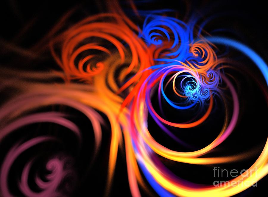 Abstract Digital Art - Ultraviolet Swirls by Kim Sy Ok