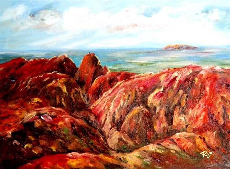 Uluru viewed from Kata Tjuta Painting by Ryn Shell