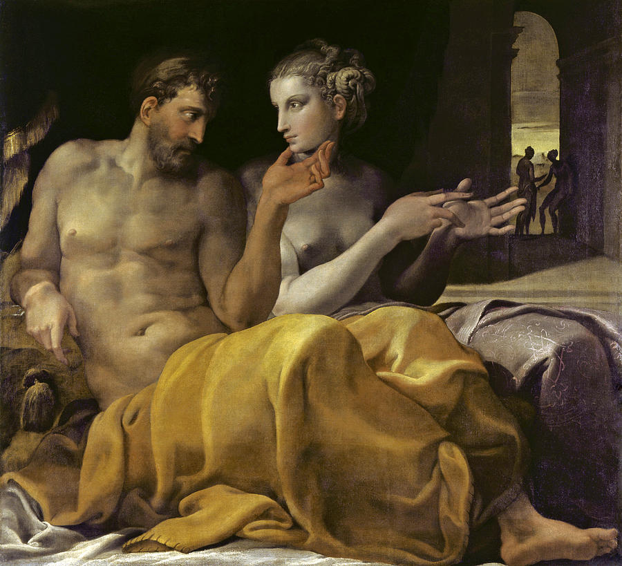 Ulysses and Penelope Painting by Francesco Primaticcio