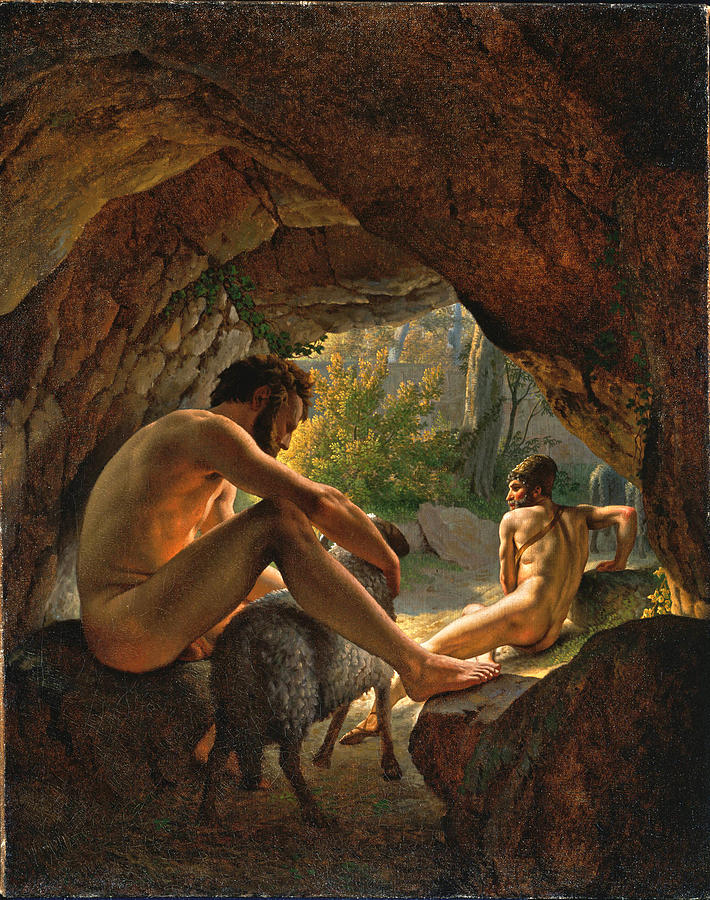 Ulysses Fleeing the Cave of Polyphemus Painting by Christoffer Wilhelm Eckersberg