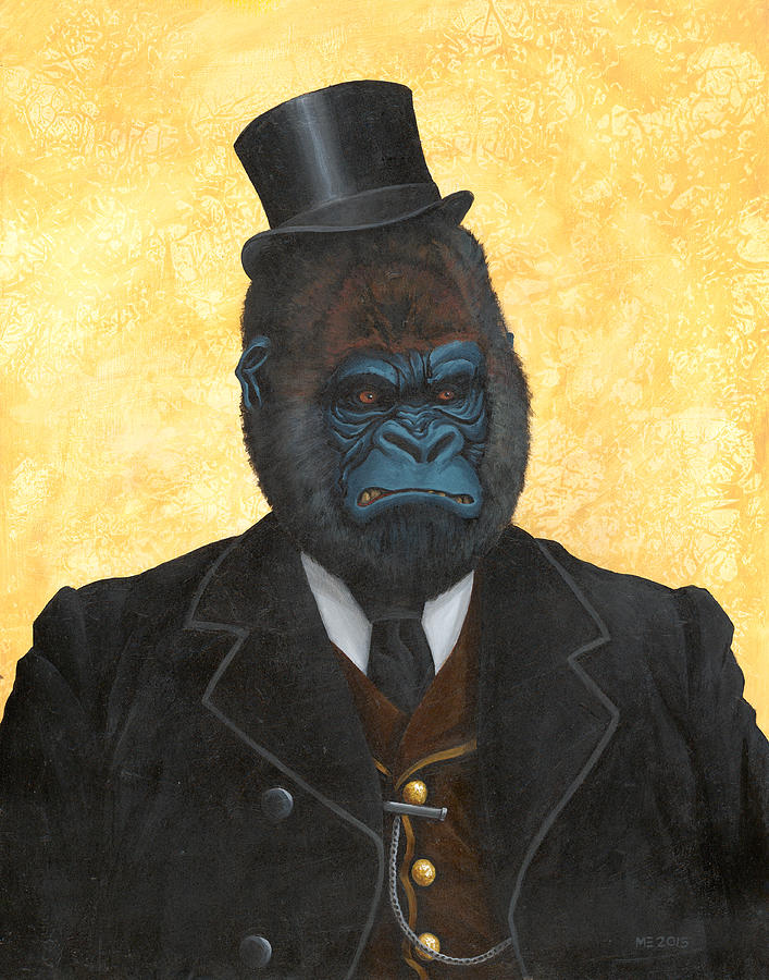 Gorilla Painting - Ulysses K. Silverback  by Matt Ebisch