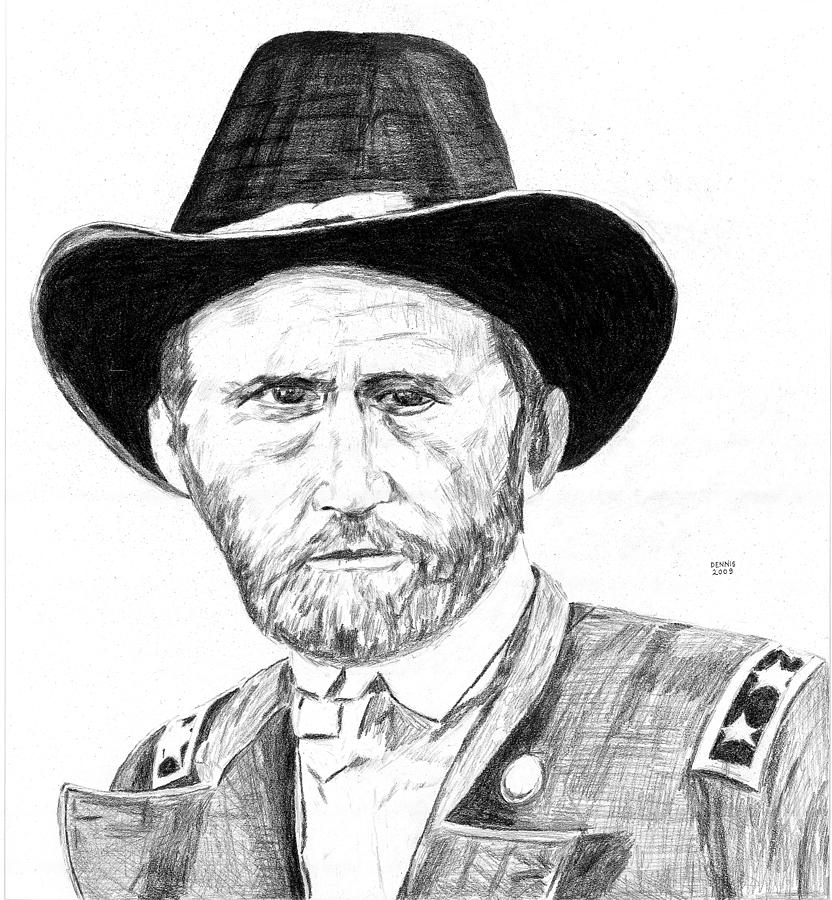 Ulysses S. Grant Drawing by Dennis Larson