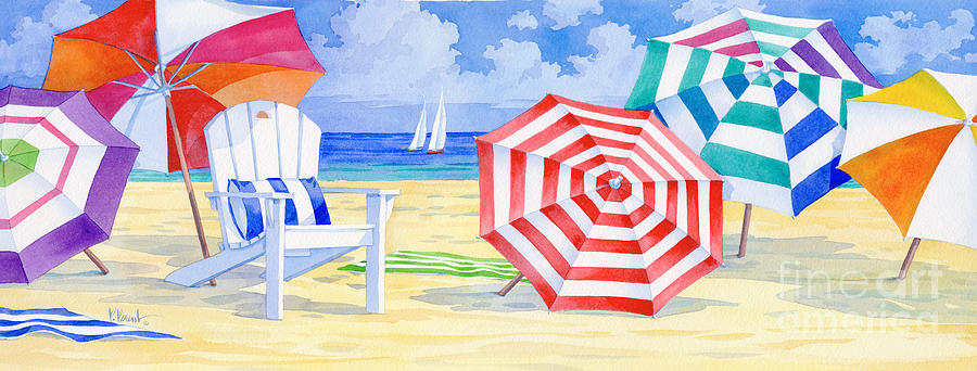 Beach Painting - Umbrella Beach by Paul Brent
