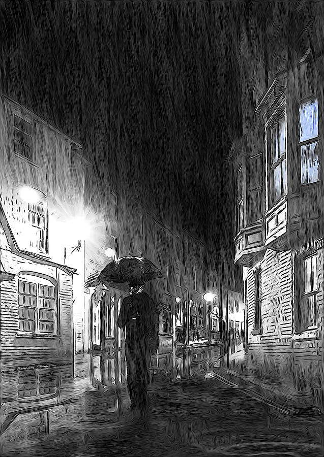 Umbrella Man I Digital Art by Svetlana Sewell