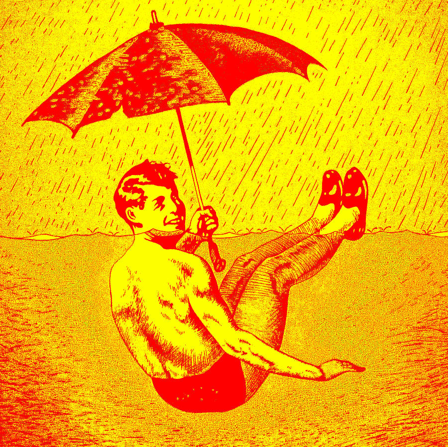 Umbrella Red Yellow Painting by Steve Fields