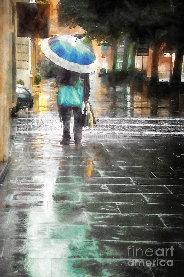 Umbrella Seller Painting by HD Connelly