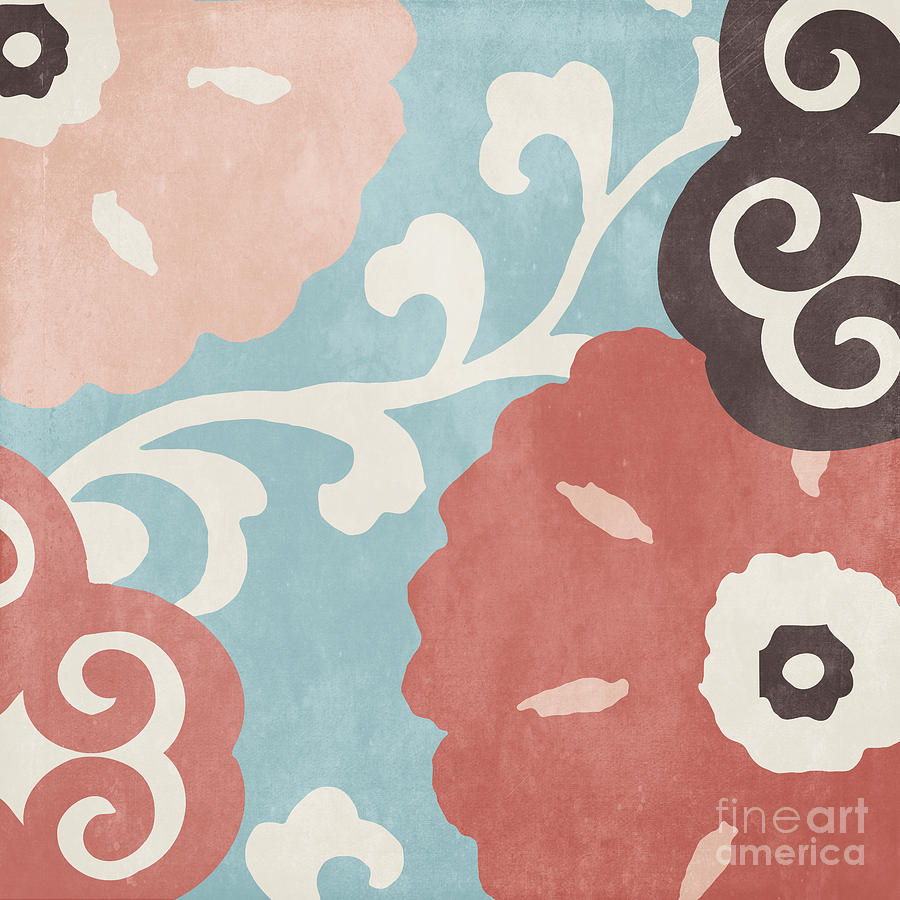 Umbrella Skies I Suzani Pattern Painting by Mindy Sommers