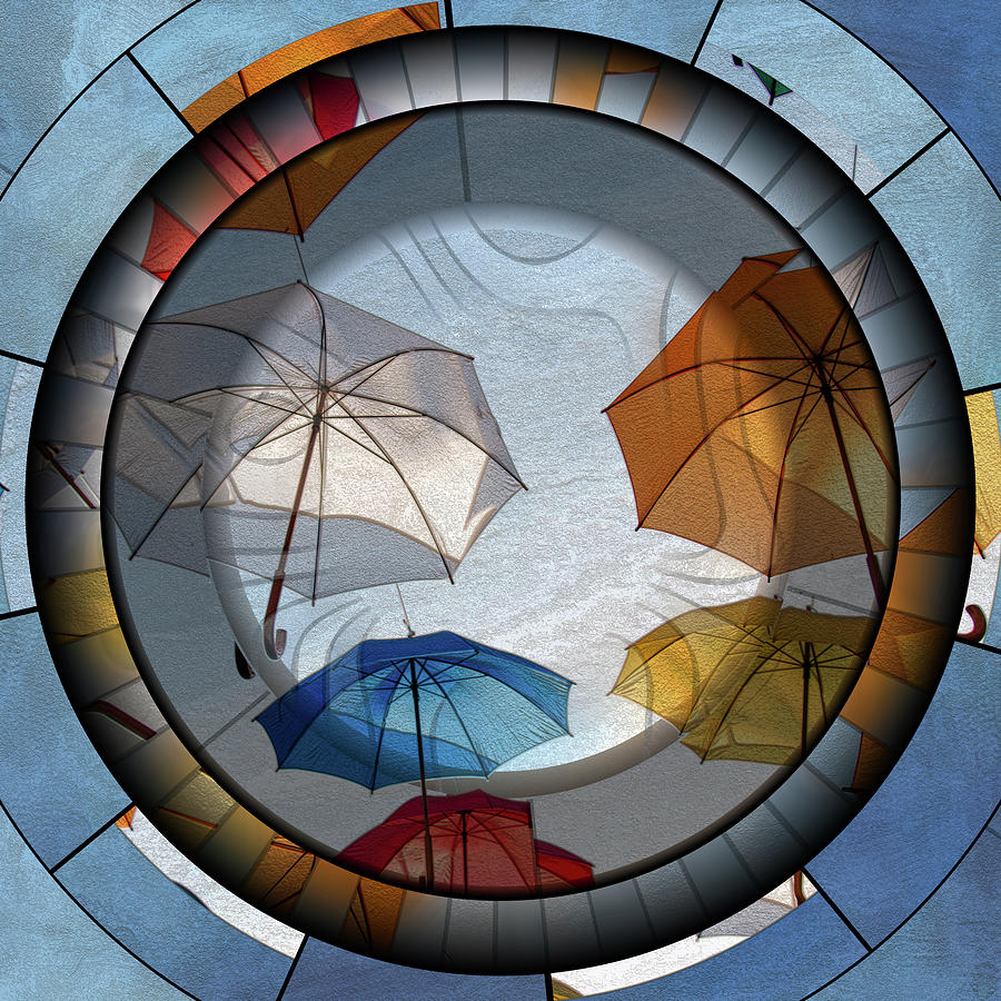 Umbrellas From A Time Gone By Art Deco Style Grunge Digital Art