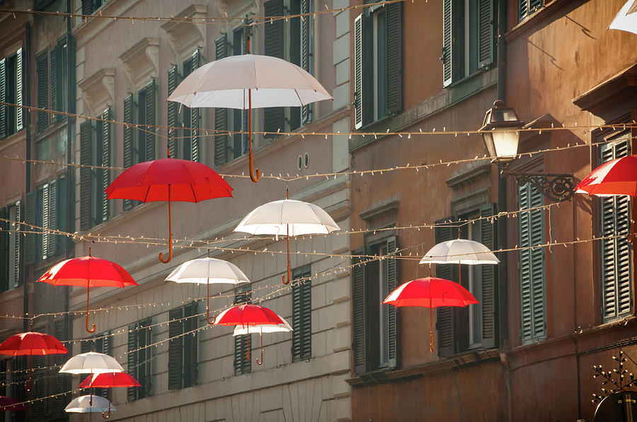 Umbrellas in Rome Photograph by Jeremy Voisey