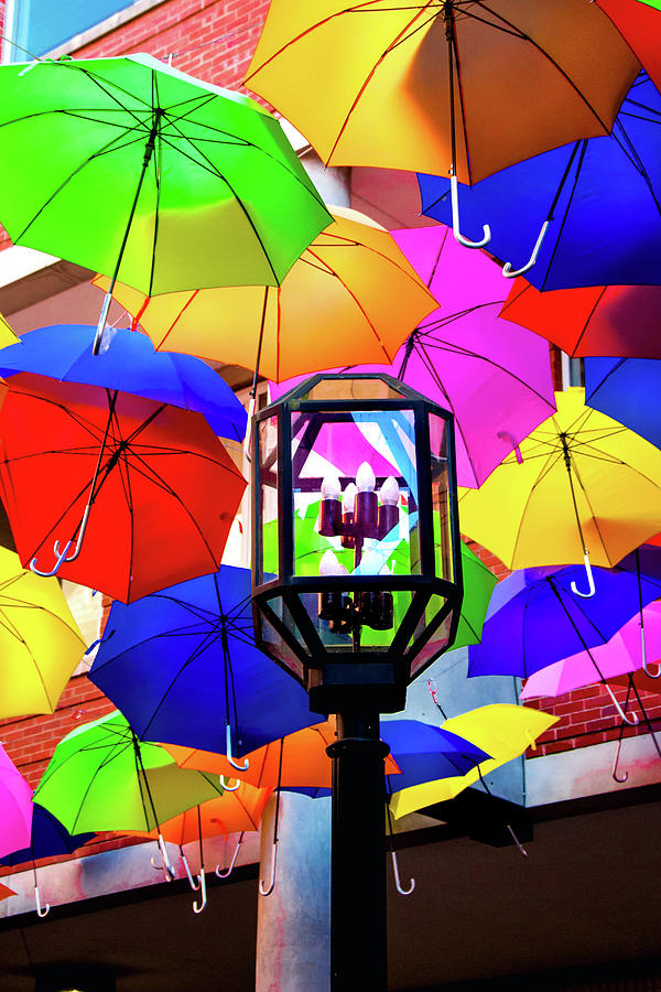 Umbrellas Light Photograph by Greg Fortier
