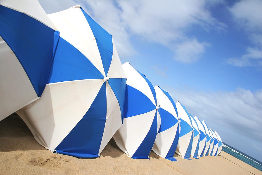 Umbrellas on the Beach Photograph by Alex Bramwell Pixels