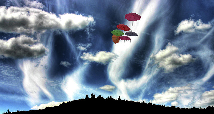 Umbrellas Over Hobart Hill Photograph by Wayne King