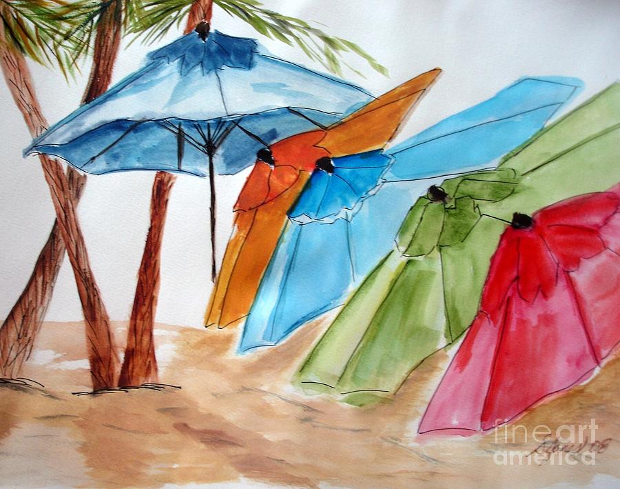 Umbrellas Painting by Shelley Jones