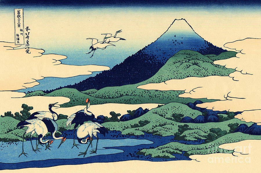 Umegawa in Sagami province, one of Thirty Six Views of Mount Fuji Painting by Hokusai