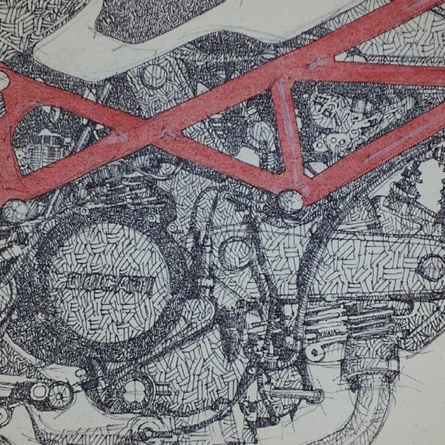 Un Detalle De La Ducati De 100x70cm A Photograph by Drawspots Illustrations