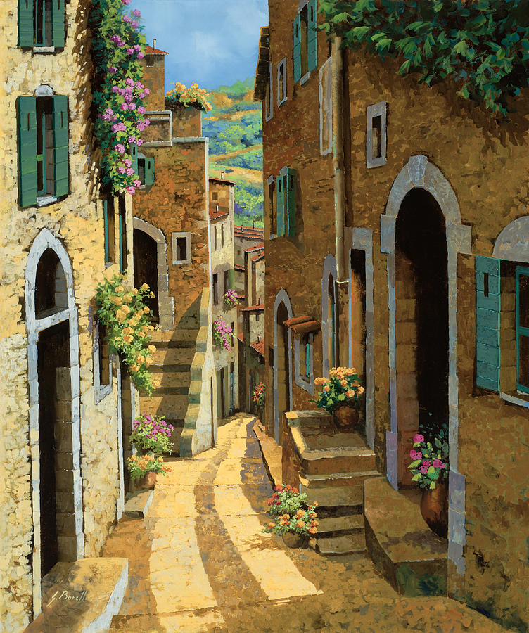 Flower Painting - Un Passaggio Tra Le Case by Guido Borelli