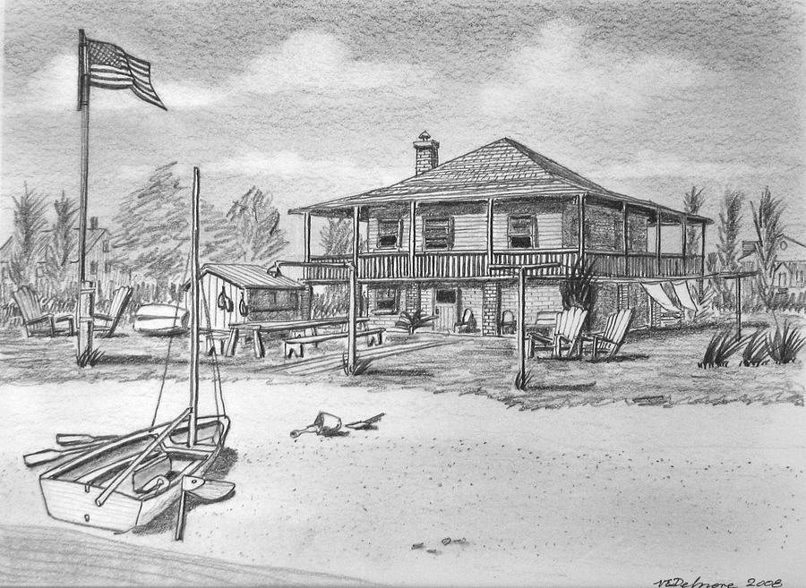 Uncle Edgar s Willoughby House  Drawing by Vic Delnore