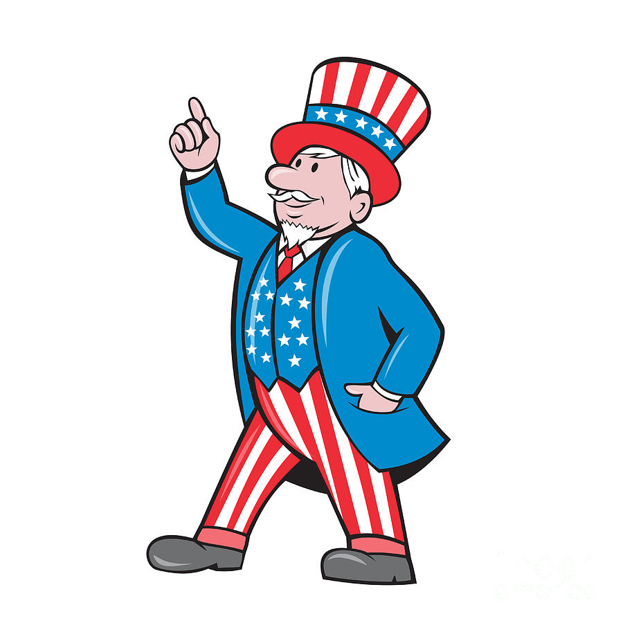 Uncle Sam American Pointing Up Cartoon Digital Art by Aloysius Patrimonio -  Pixels