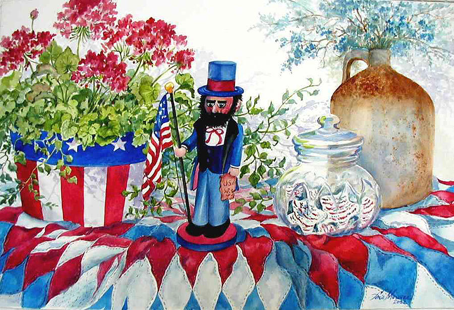 Uncle Sam and Star Cookies Painting by Lois Mountz