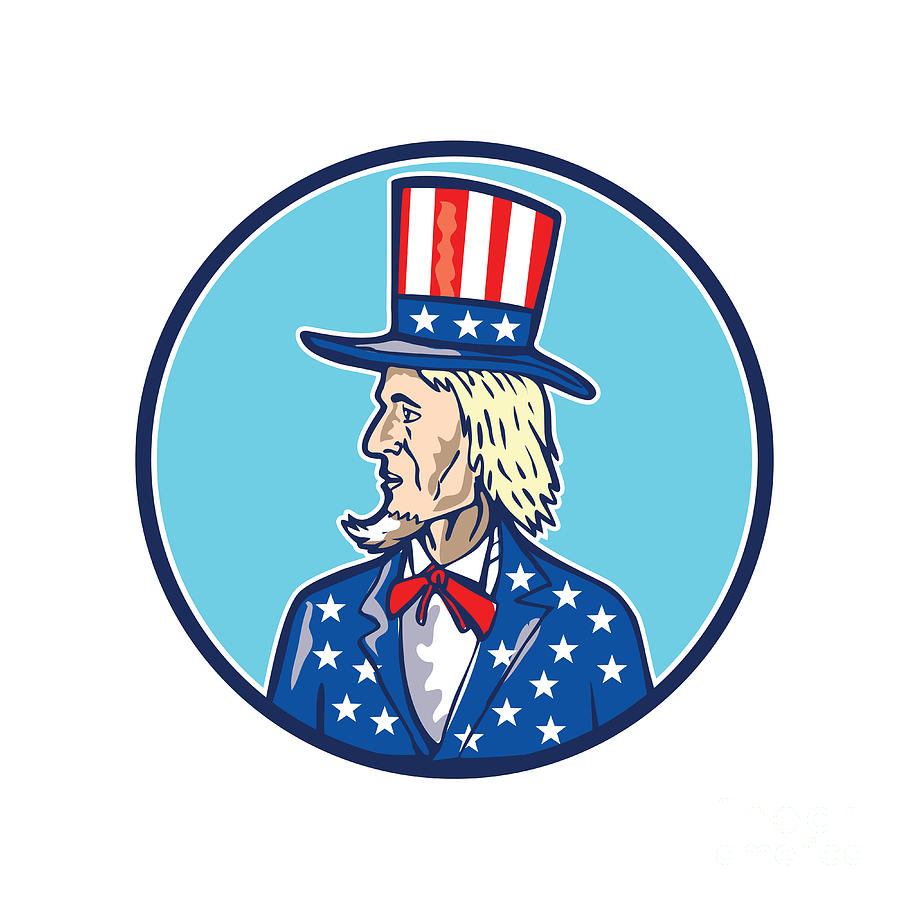 Uncle Sam TopHat American Flag Cartoon Digital Art by Aloysius Patrimonio -  Pixels
