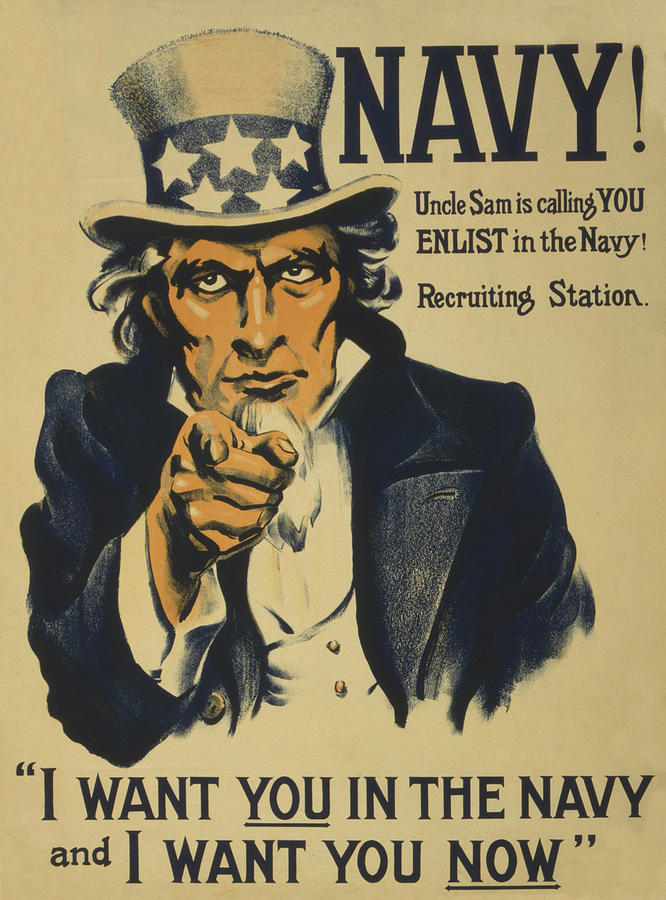 Uncle Sam Wants You In The Navy 1917 Photograph by Movie Poster Prints