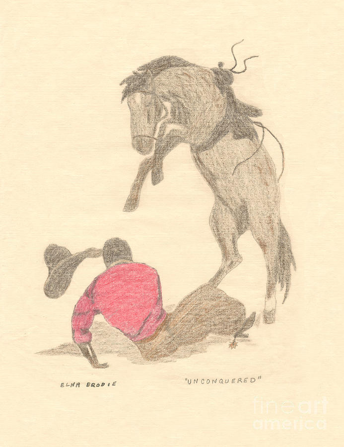 Unconquered Drawing by Donna L Munro