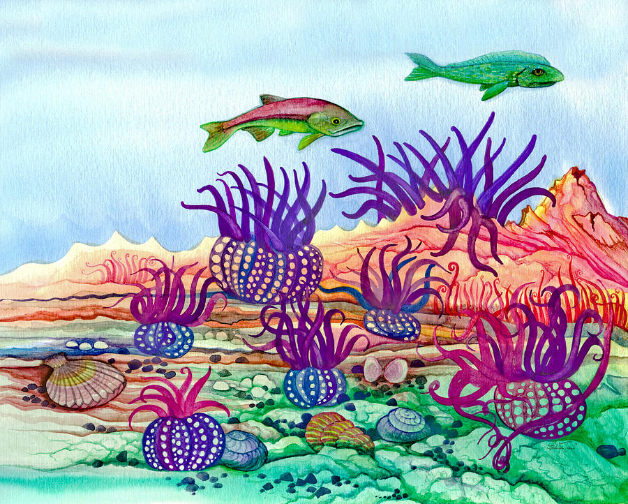 Undaunted Urchins Painting by Adria Trail