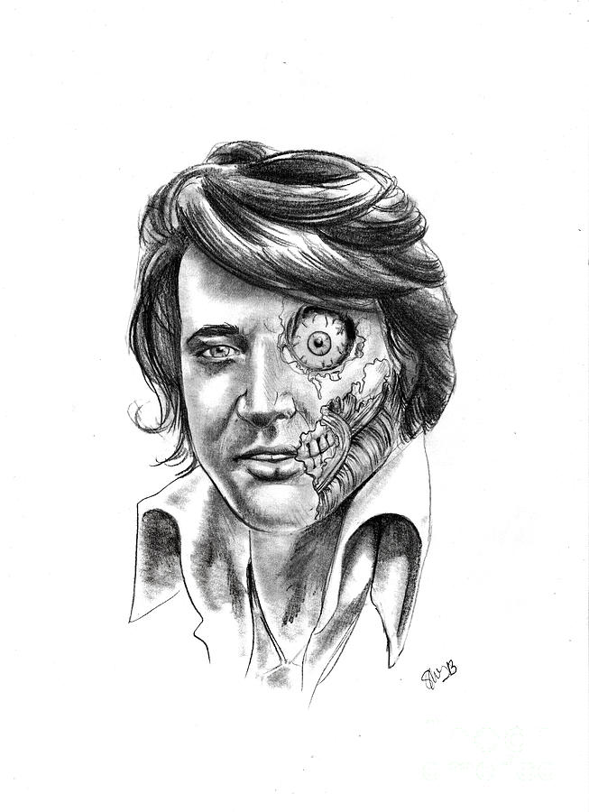 Undead Elvis Drawing by Samantha Strong