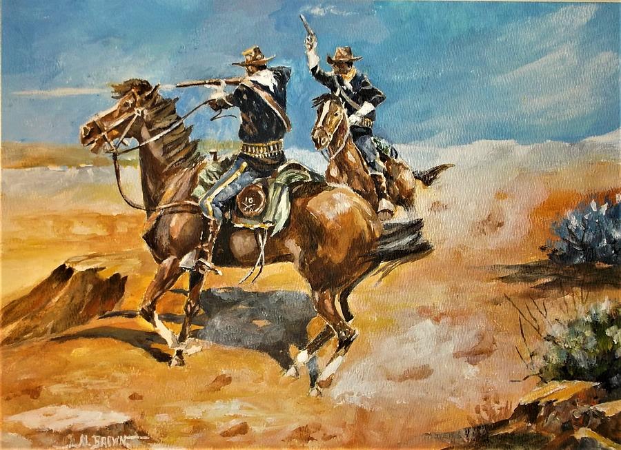 Under Attack on the Southwest Plains Painting by Al Brown