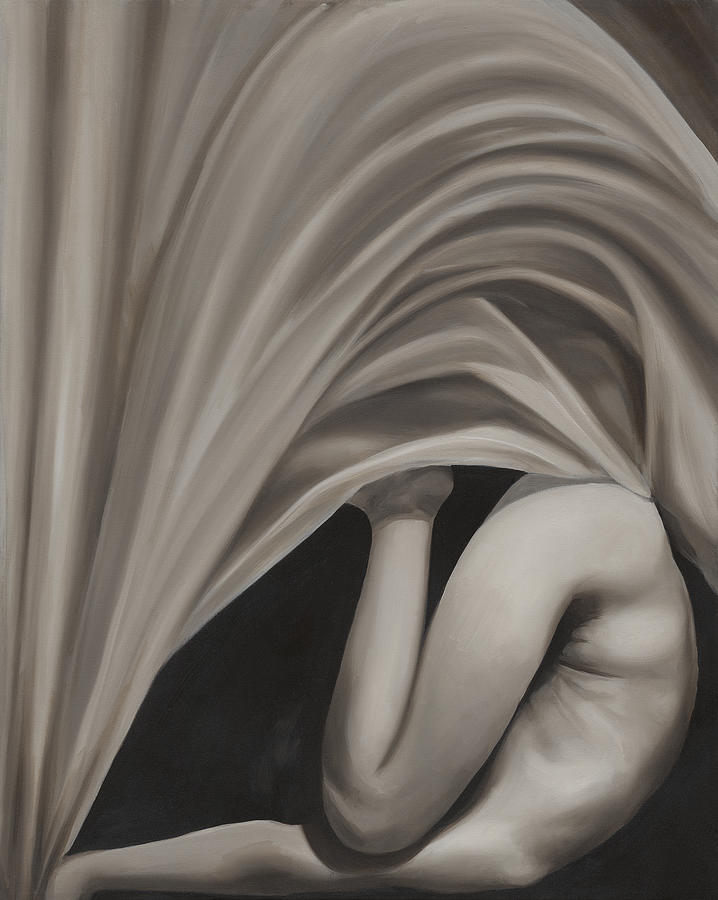 Black And White Painting - Under Cover by Katherine Huck Fernie Howard