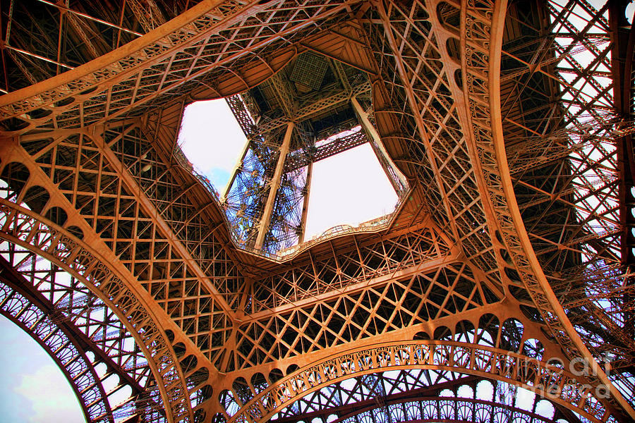 Under Eiffel Tower Color  Photograph by Chuck Kuhn